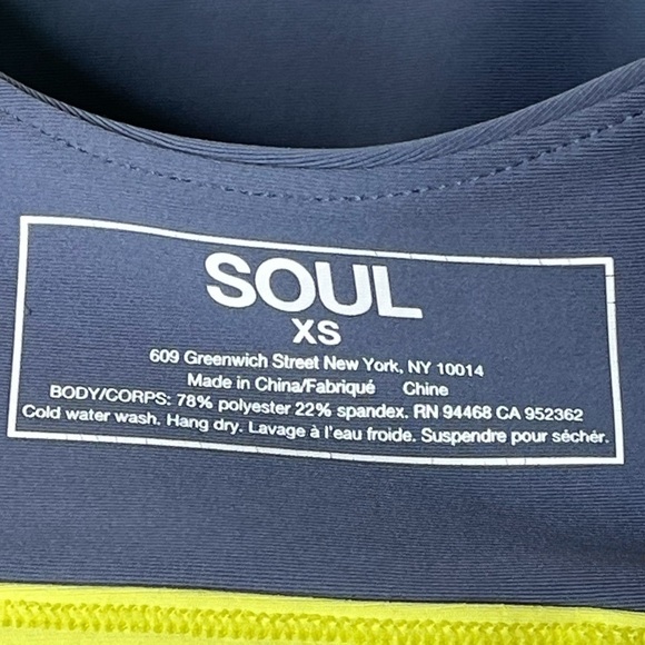 SOUL By Soulcycle Two Tone Podium Cami Sports Bra Neon Details - Picture 5 of 5